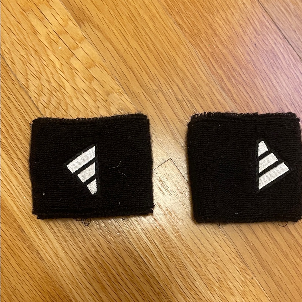 adidas Black Wristbands with White Logo